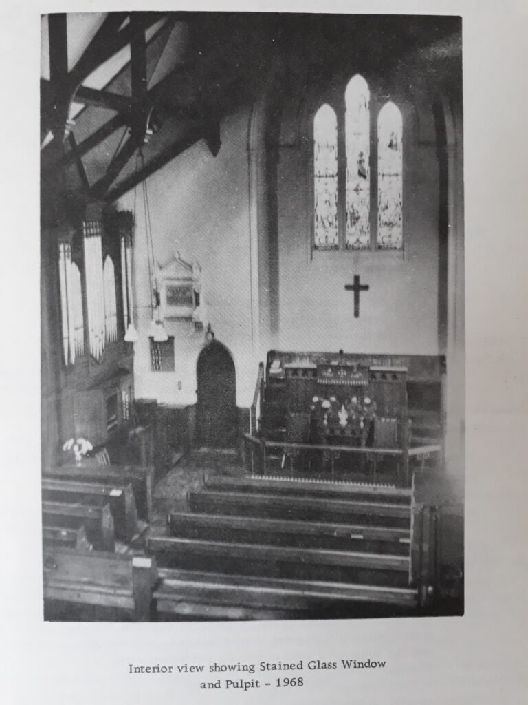 Interior of Rayne Road Methodist Church 1968